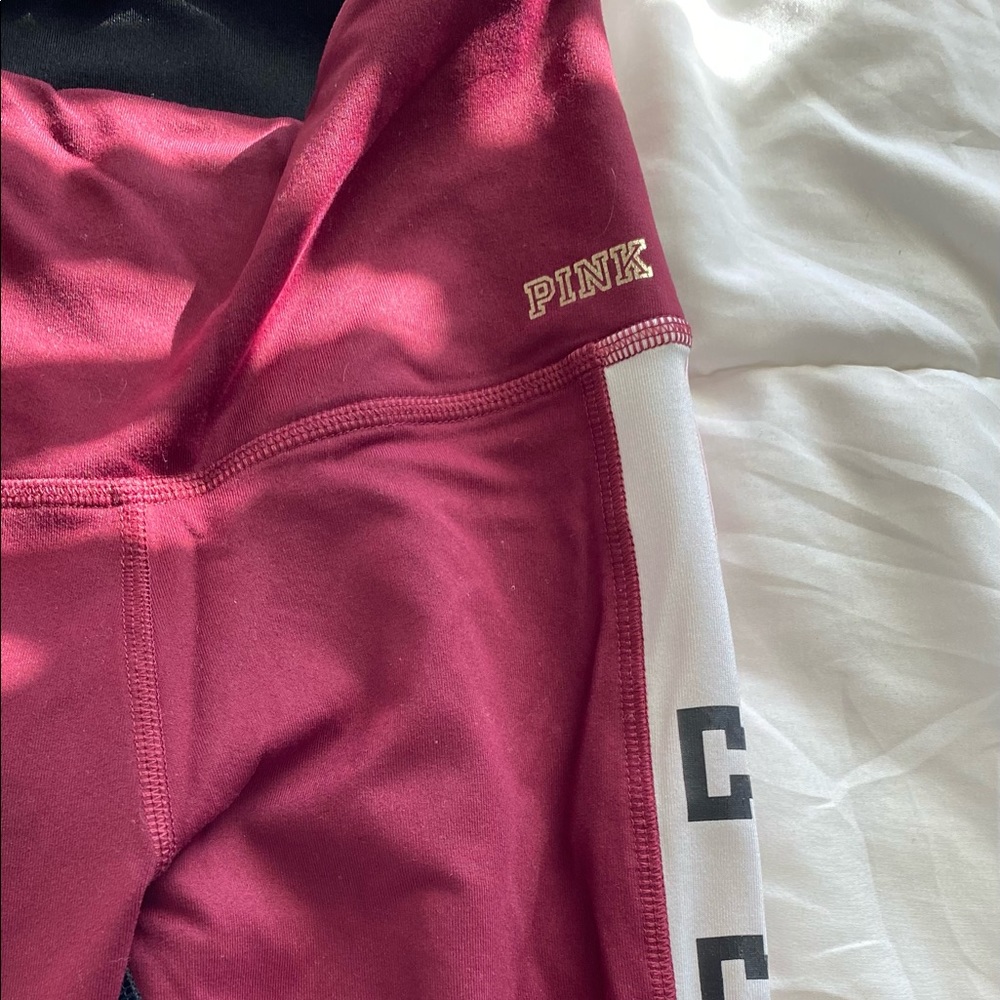 Maroon logo leggings